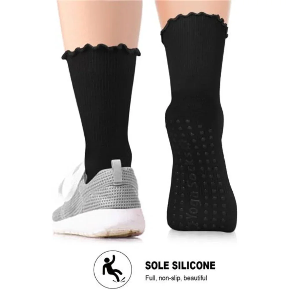 6 Pairs Women's Grip Pilates Socks Non-slip Yoga Athletic Socks, Multicolor